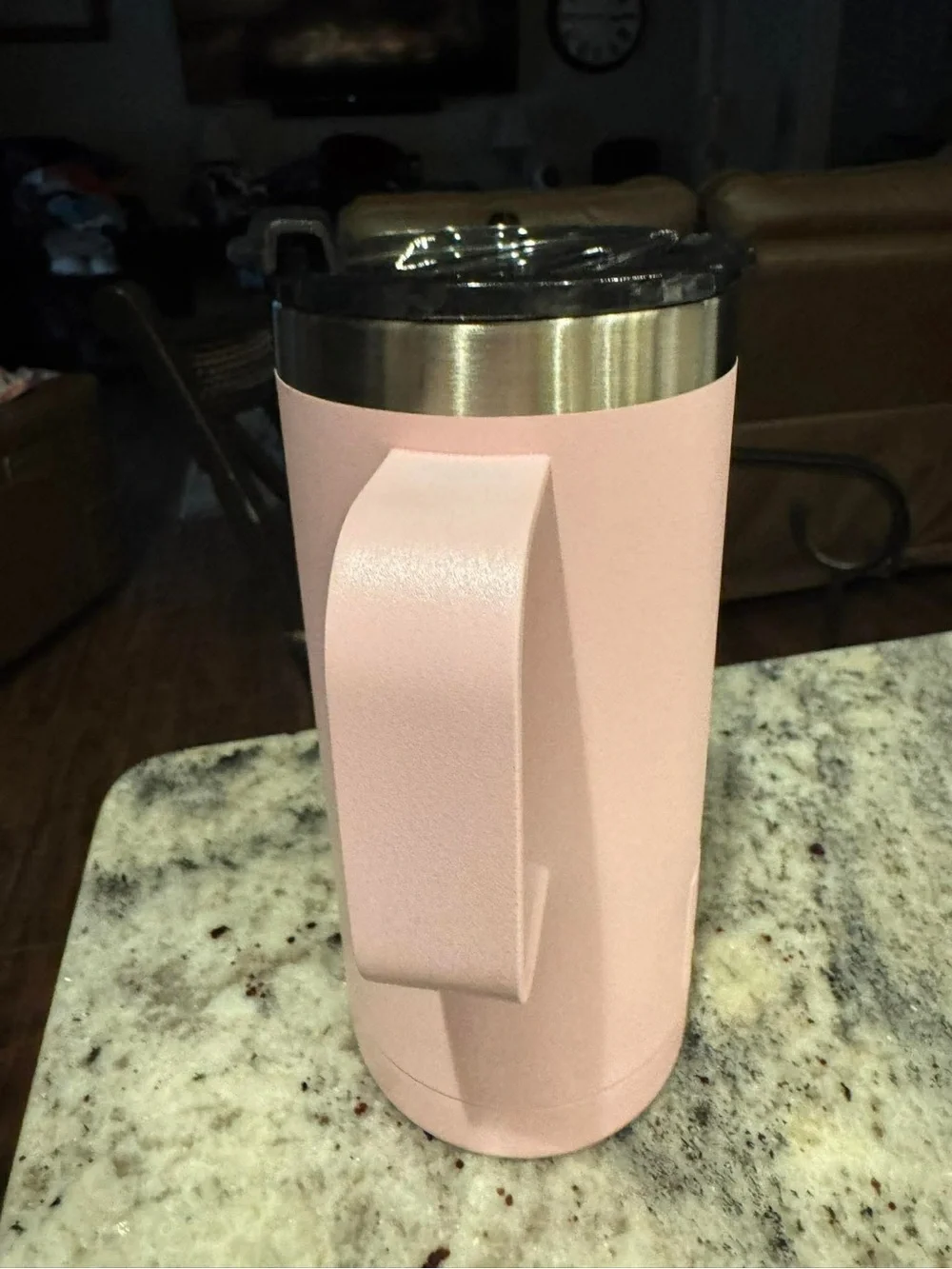 Mama Needs Coffee Pink Insulated Tumbler 6 1/2” tall 3” diameter